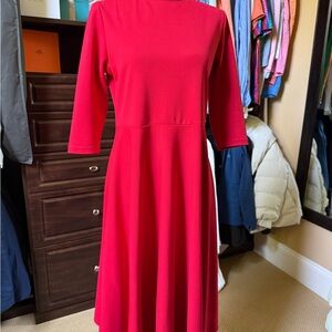 Elegant Red Midi Dress